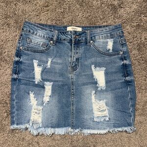 Jean mini skirt